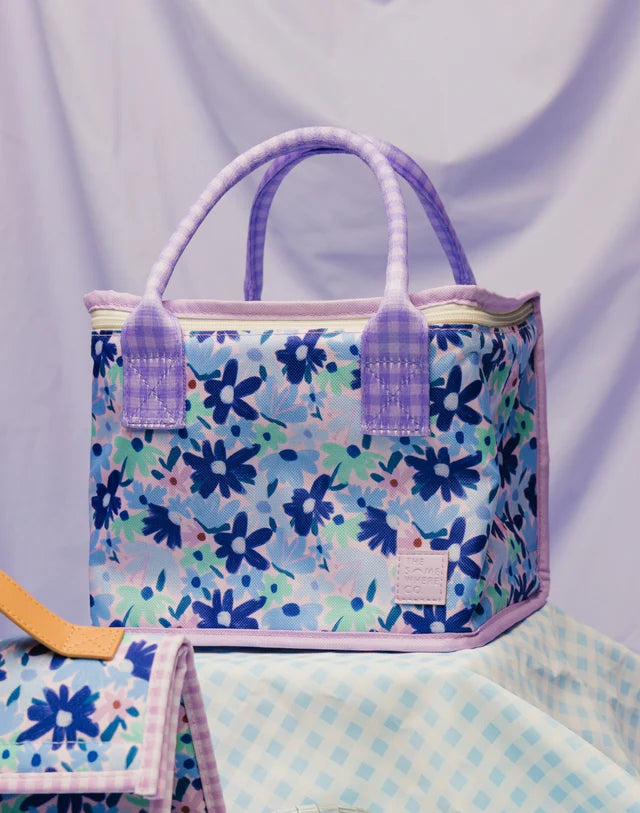 Premium Insulated Blue Meadow Lunch Bag by The Somewhere Co - Leakproof & Eco-Friendly Cooler for Work, School & Picnics