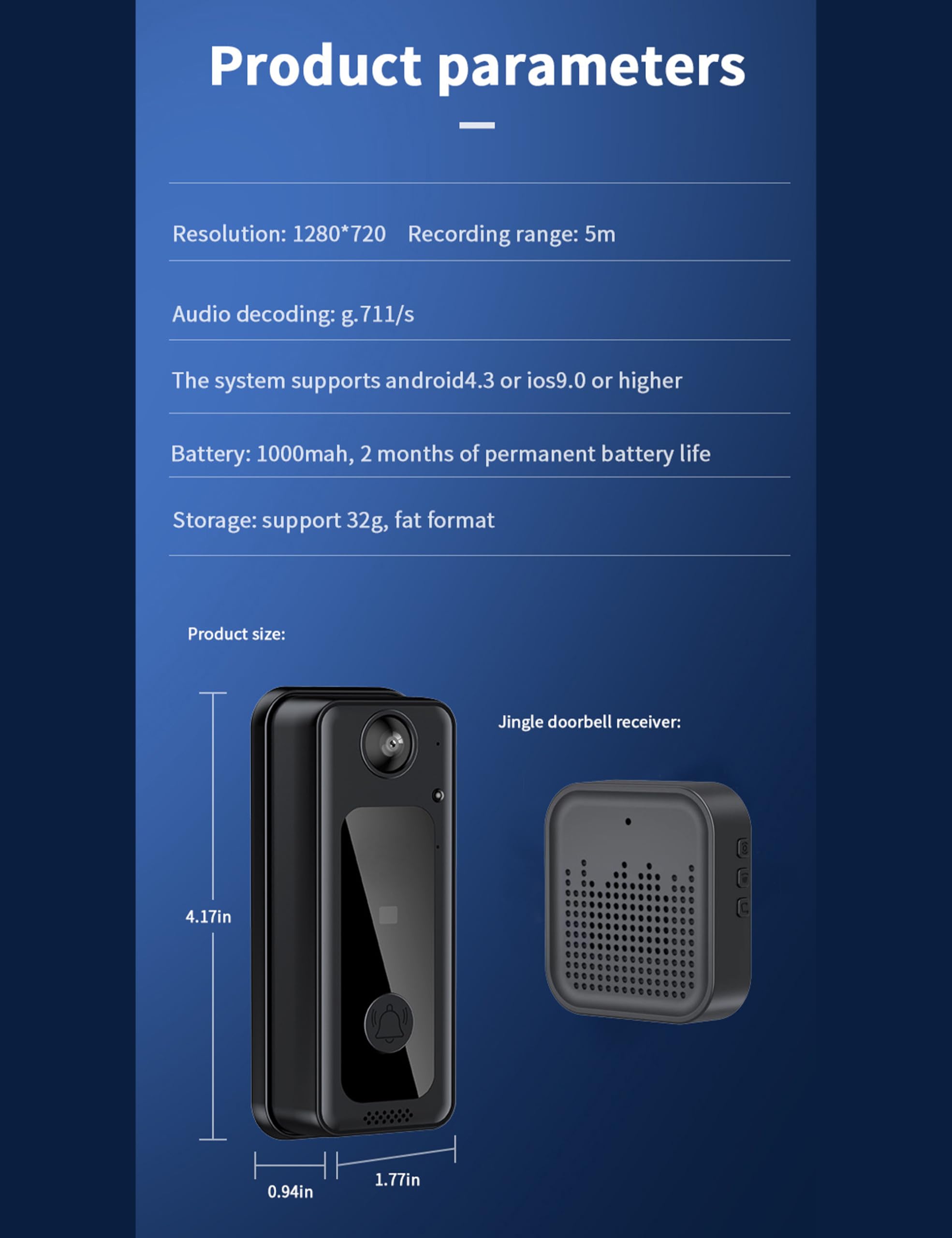 2024 New M3 Smart Wireless Doorbell with AI Recognition Alerts, Real-Time HD Video Monitoring, Battery-Powered Home Security Camera for Front Door - Perfect for Apartments & Smart Homes