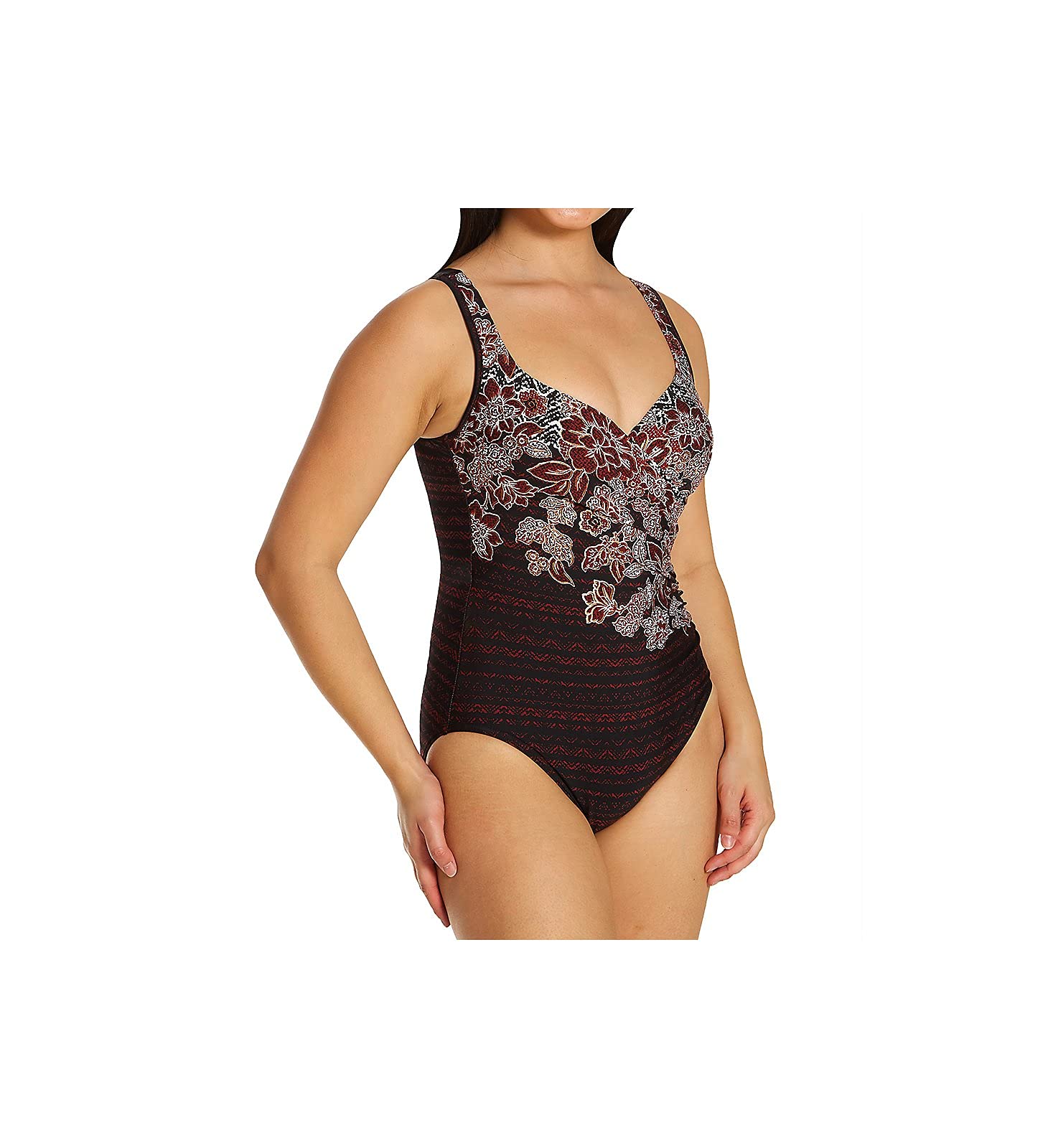 Miraclesuit Women's One Piece Swimsuit with Tummy Control & Underwire Bra - Wrap Design for Slimming Fit | Perfect for Beach Vacations, Pool Parties & Summer Getaways
