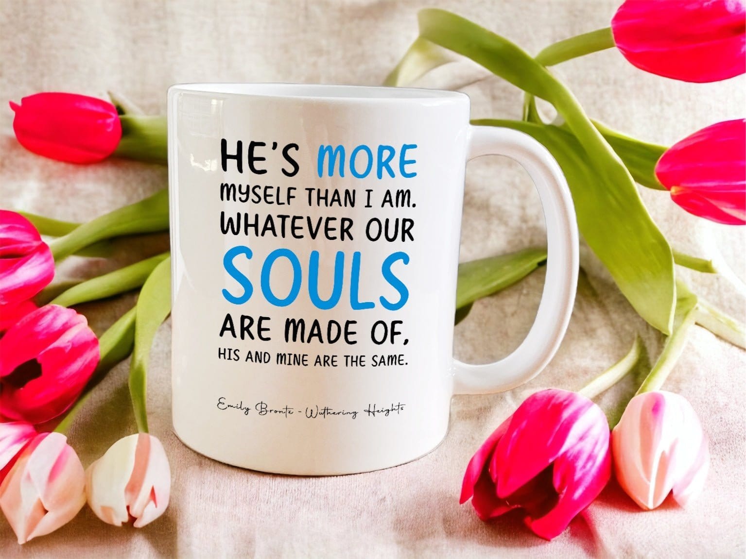 Wuthering Heights Quote Mug - Emily Brontë Inspired Novelty Coffee Cup - Perfect for Book Lovers & Literary Gifts