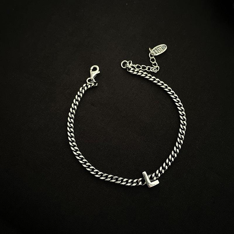 Sterling Silver 26 English Letter Alphabet Bracelet for Women - Personalized Name Initial Jewelry Gift for Her, Perfect for Birthdays, Anniversaries and Everyday Wear