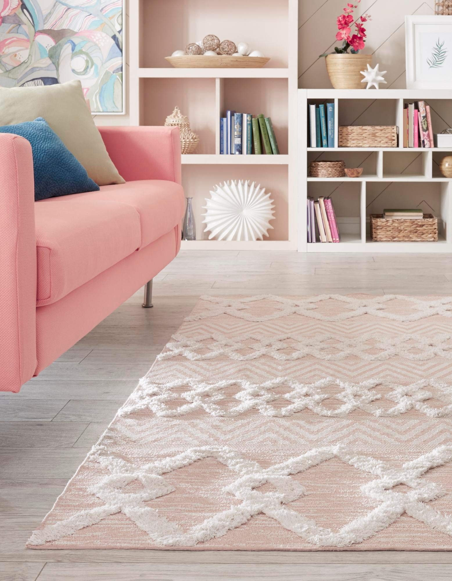 Sabrina Soto Casa Collection 6' x 9' Pink Area Rug - Soft Modern Floral Design for Bedroom, Living Room & Dining Room Decor | Home Decor Essentials