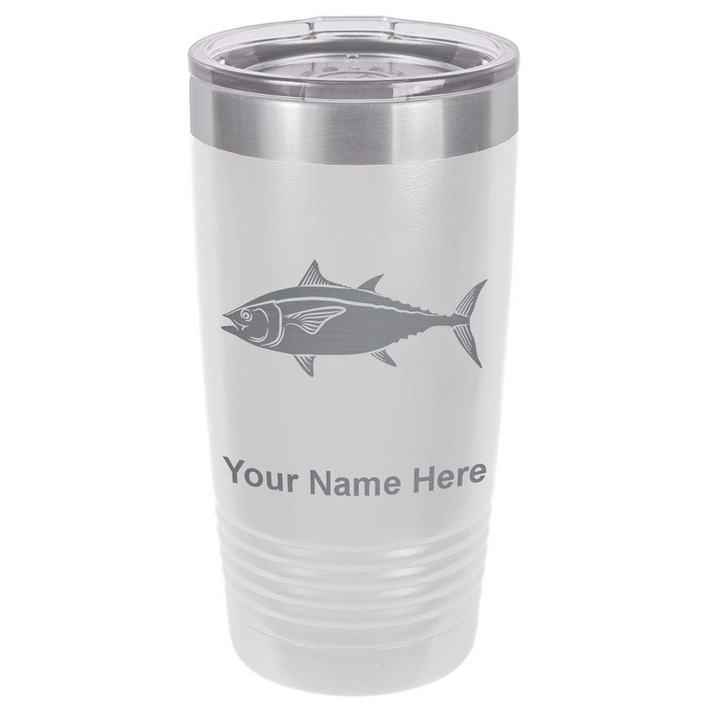 20oz Stainless Steel Tumbler Mug with Lid & Straw - Custom Engraved Insulated Cup for Hot & Cold Drinks - Perfect for Coffee, Tea, Smoothies & Outdoor Activities (White)