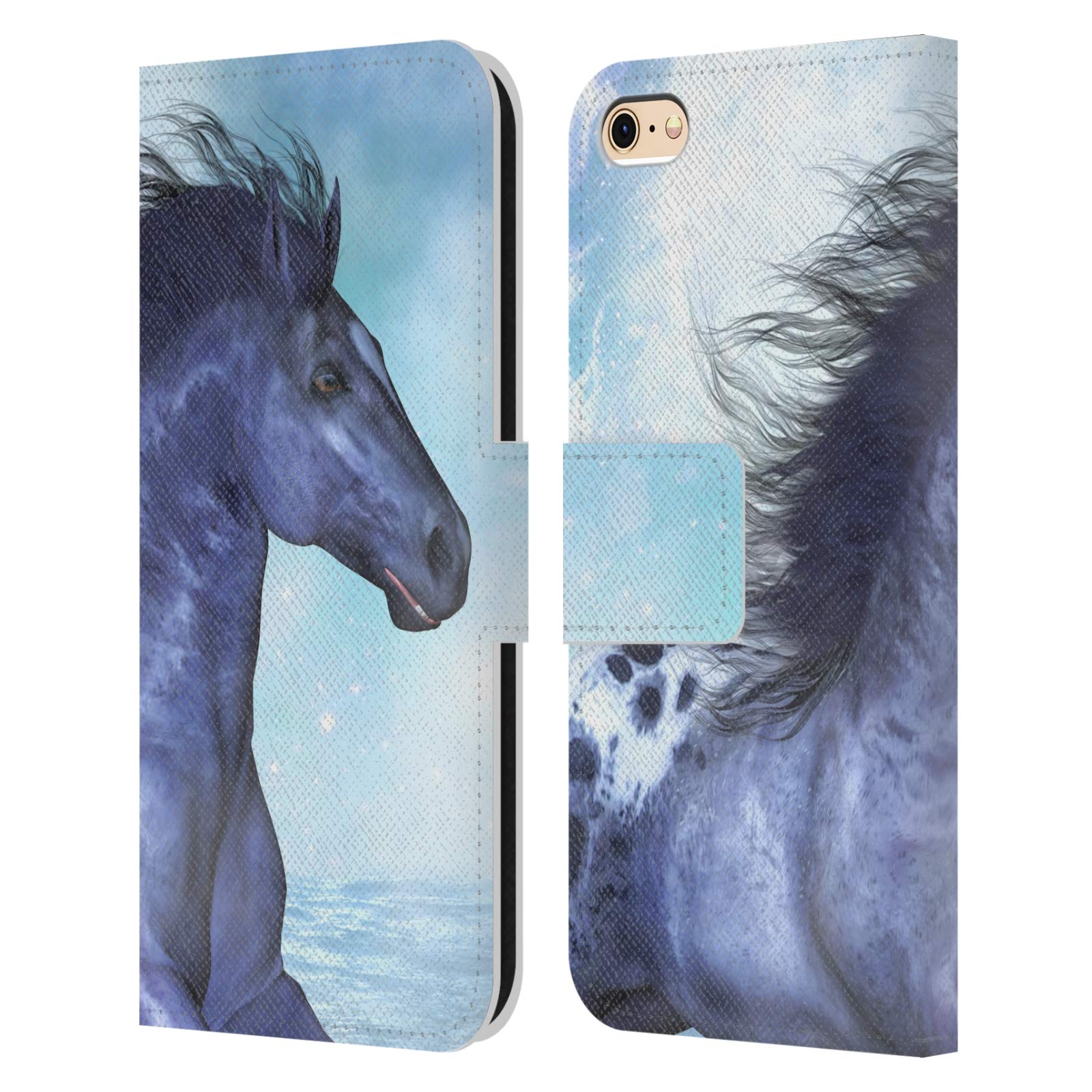 Officially Licensed Simone Gatterwe Wild Horses Leather Book Wallet Case for Apple iPhone 6/6s - Stylish Protective Cover with Card Slots | Perfect for Everyday Use, Travel & Gift Giving