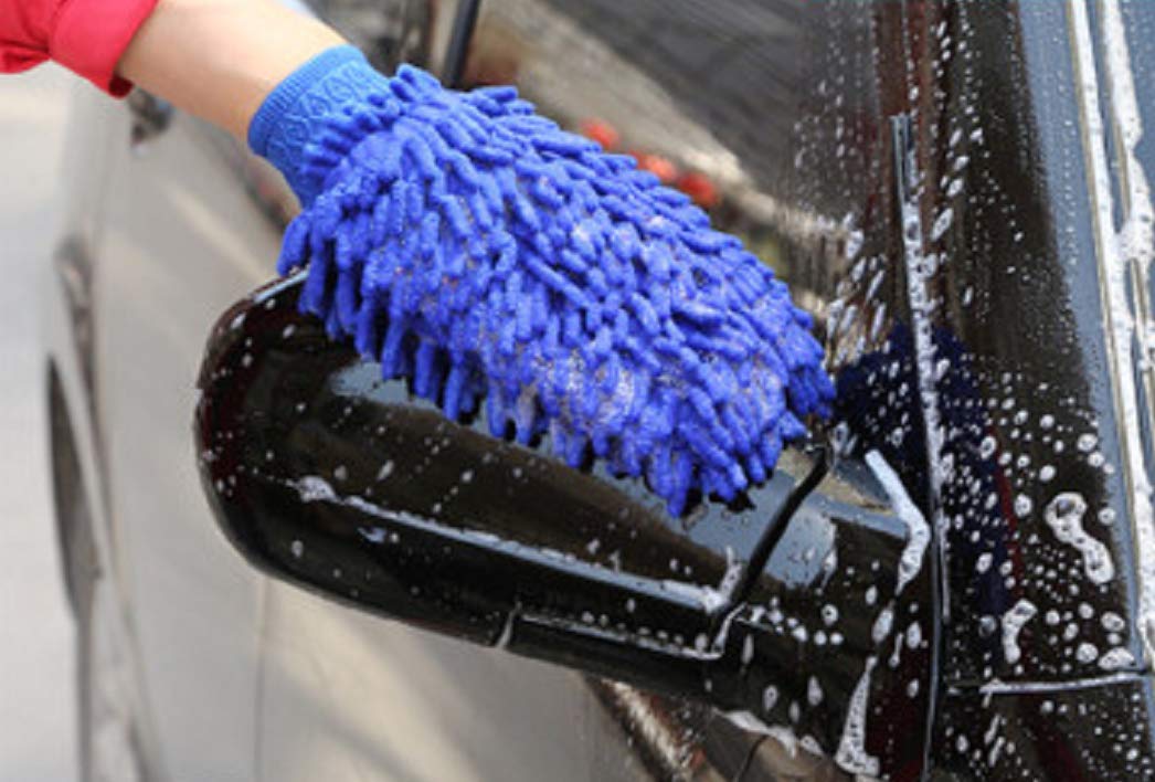 Premium Microfiber Wash Mitts (2 Pack) with Bonus Large Cleaning Cloth - Scratch-Free, Lint-Free Car Wash Gloves for Safe Vehicle & Surface Cleaning - Perfect for Cars, Trucks, Motorcycles & Household Cleaning