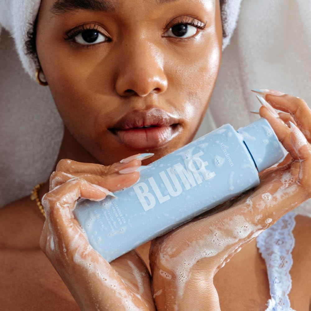 Blume Meltdown Bundle - Soothing Facial Cleanser for Acne-Prone Skin (6 oz), Acne Treatment Face Oil & Pore Minimizer (0.5 oz), Oil-Free Ceramide Gel Cream Moisturizer (1.69 oz) | Skincare Routine for Clear, Hydrated Skin | Morning & Night Use for Teens & Adults