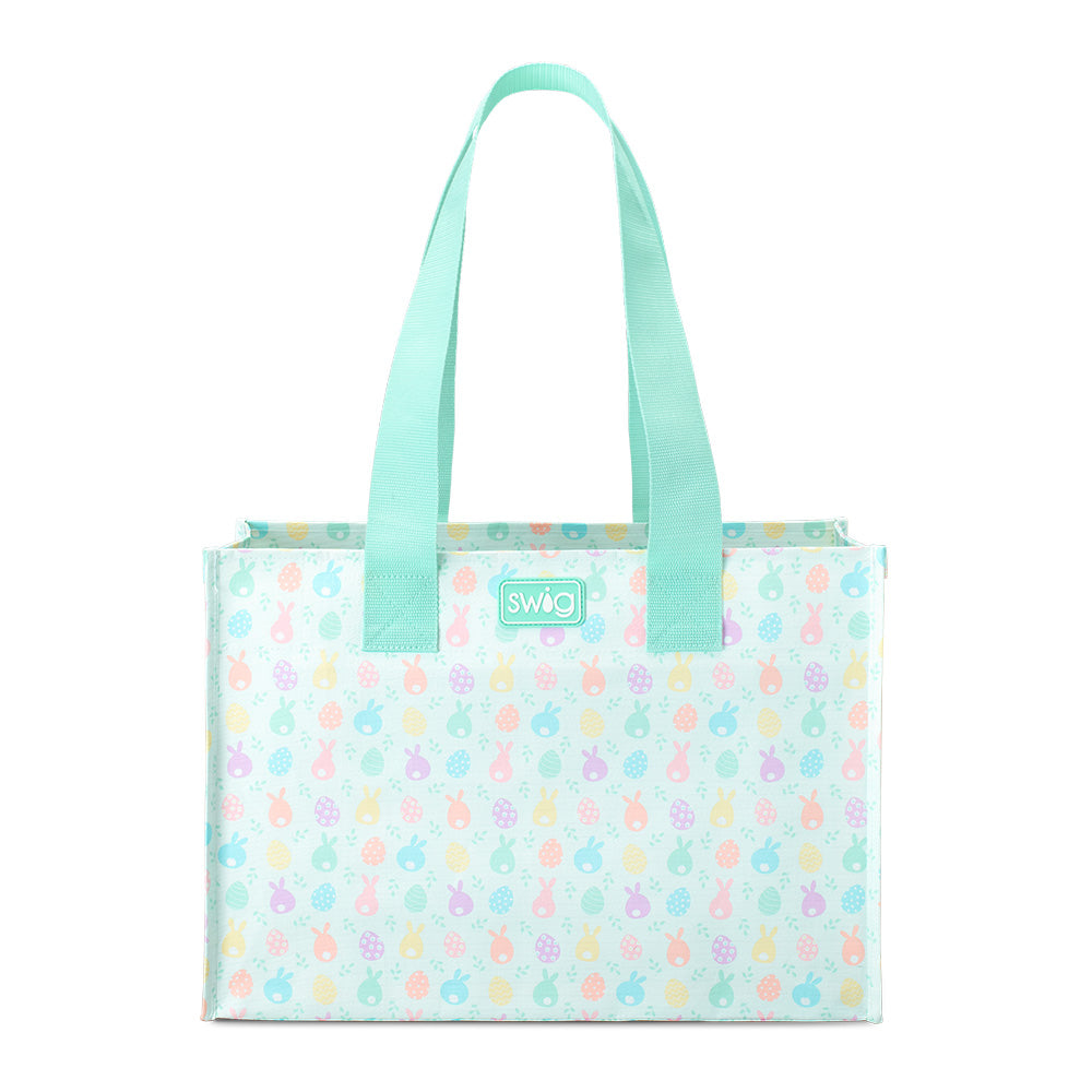 Reusable Large Easter Egg Hunt Tote Bag - Durable & Eco-Friendly Shopping Bag for Easter Egg Hunts, Groceries, and Beach Trips
