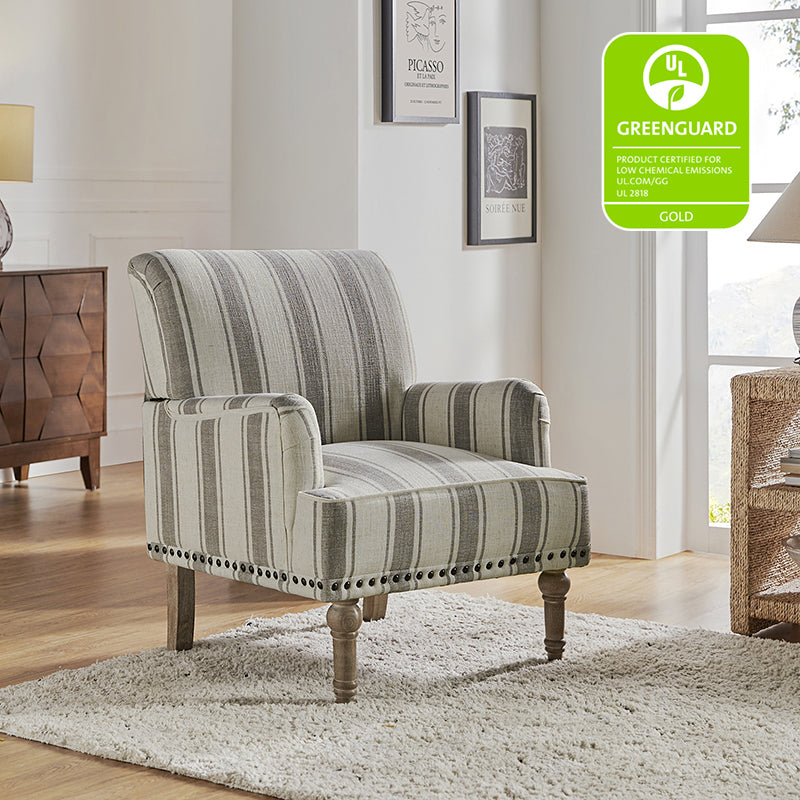Lecce Armchair - Modern Upholstered Accent Chair for Living Room, Bedroom & Office - Comfortable Lounge Seating with Sturdy Wooden Legs