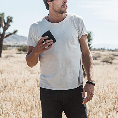 Recon Leather Card Holder Wallet for Men - Slim Minimalist RFID Blocking Wallet - Perfect Gift for Dad, Husband, Boyfriend - Ideal for Travel, Business & Everyday Use