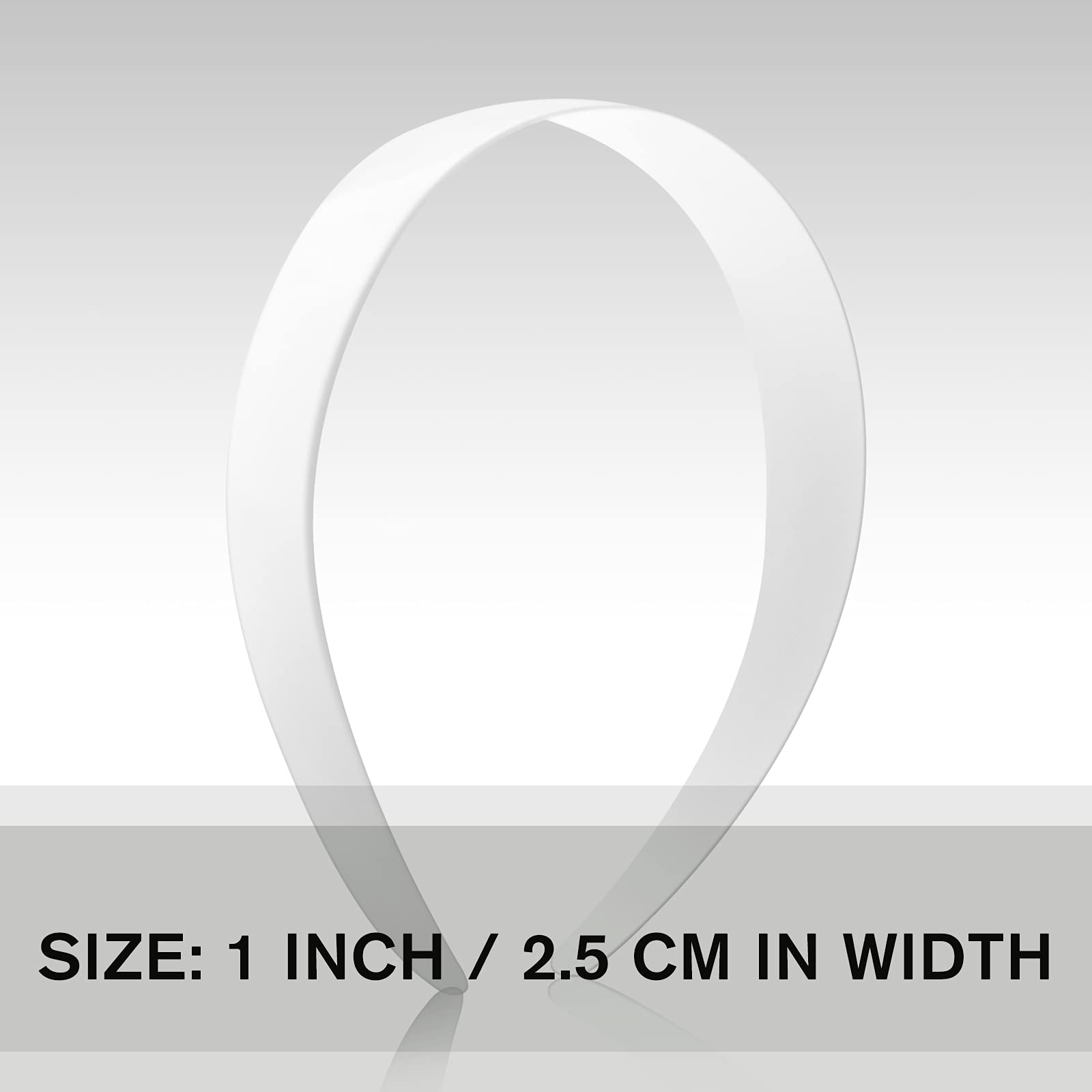 24 Pcs White Plastic Headbands - 1 Inch Wide No Teeth Plain Hair Bands for Women & Girls | DIY Hair Accessories for School, Work, Wedding & Everyday Use