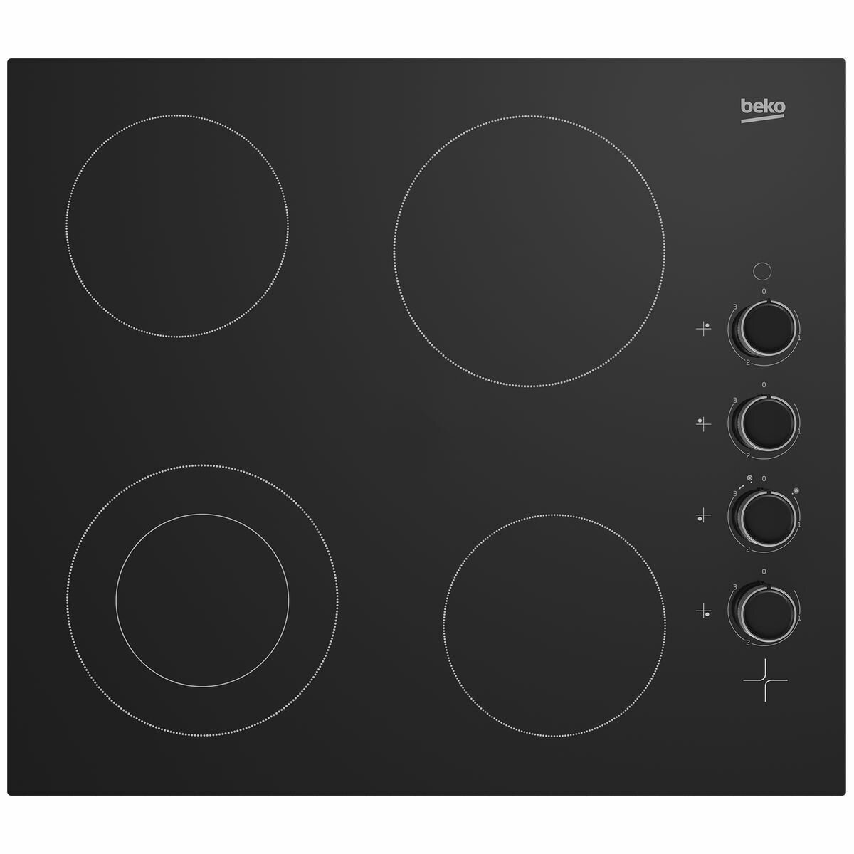 Beko 60cm Vitroceramic 4-Zone Ceramic Cooktop BCT601CG - Scratch-Resistant Glass, Made in Turkey - Perfect for Modern Kitchens, Apartments & Small Spaces