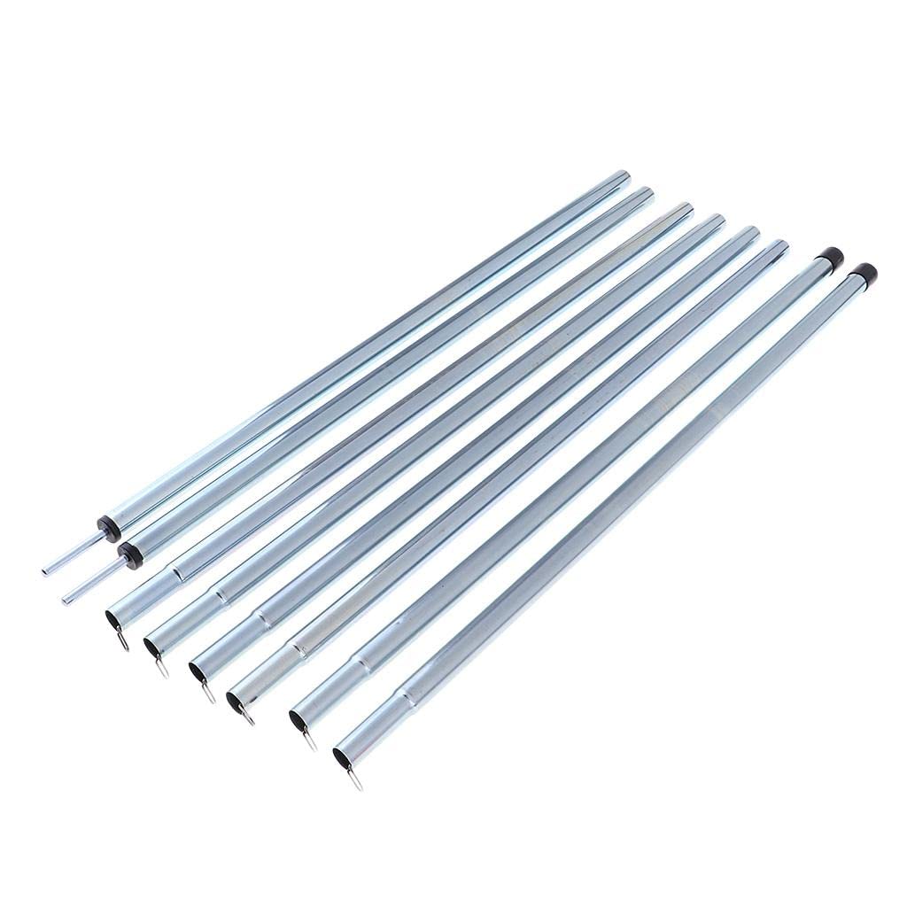 2Pcs 4-Section Heavy Duty Iron Support Poles for Tarp Shelter, Canopy Tent & Awning - Perfect for Camping, Backyard, Patio & Porch Use