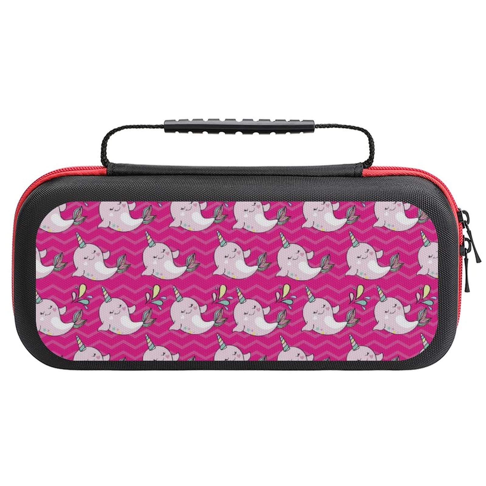 FunnyStar Cute Whale Unicorn Pink Carrying Case - Protective Shell Storage Handbag for Nintendo Switch - Perfect for Travel, Gaming Parties & On-the-Go Protection