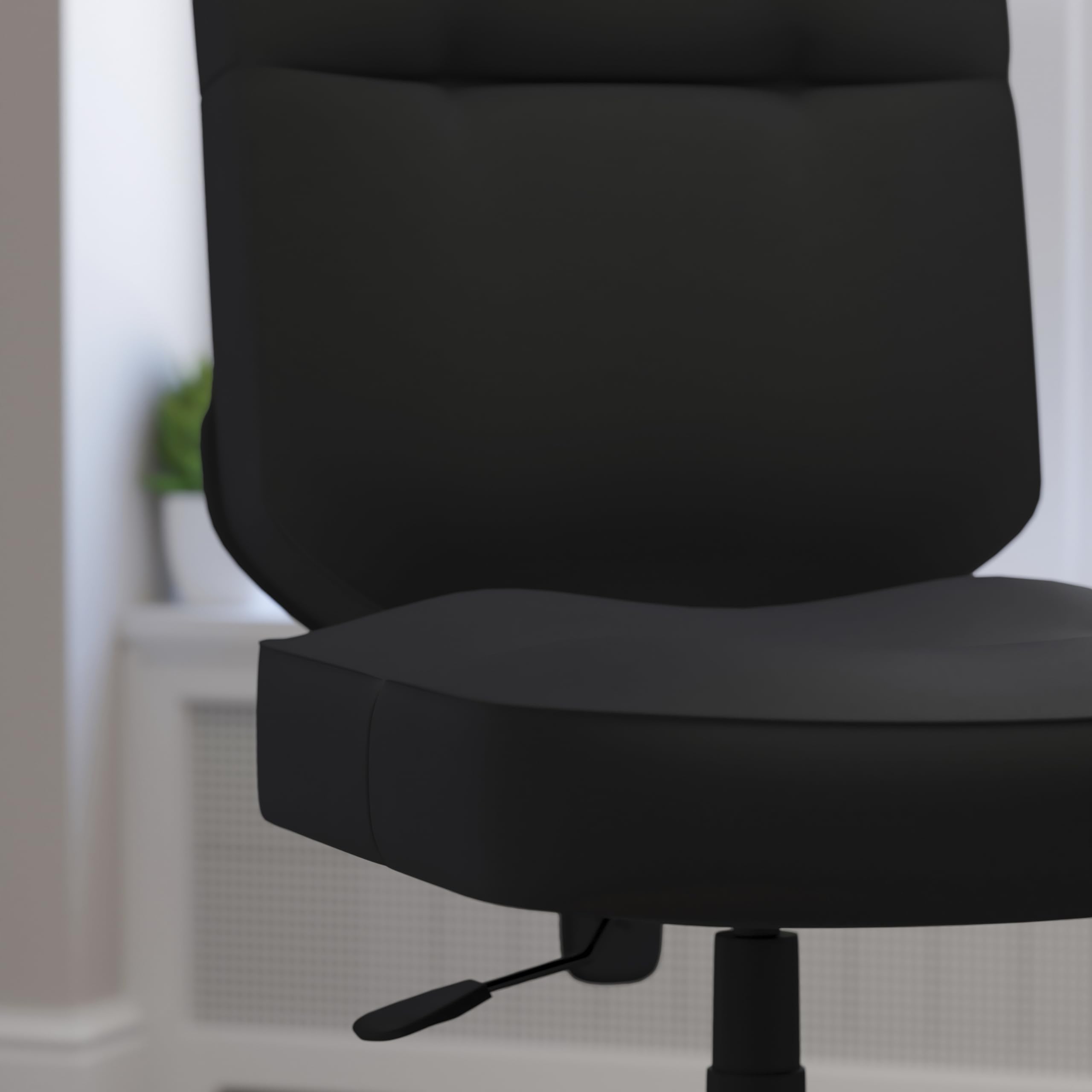 Flash Furniture HERCULES Series Big & Tall 400 lb. Capacity Black LeatherSoft Executive Swivel Ergonomic Office Chair with Rectangle Back - Perfect for Home Office, Gaming, and Professional Workspaces