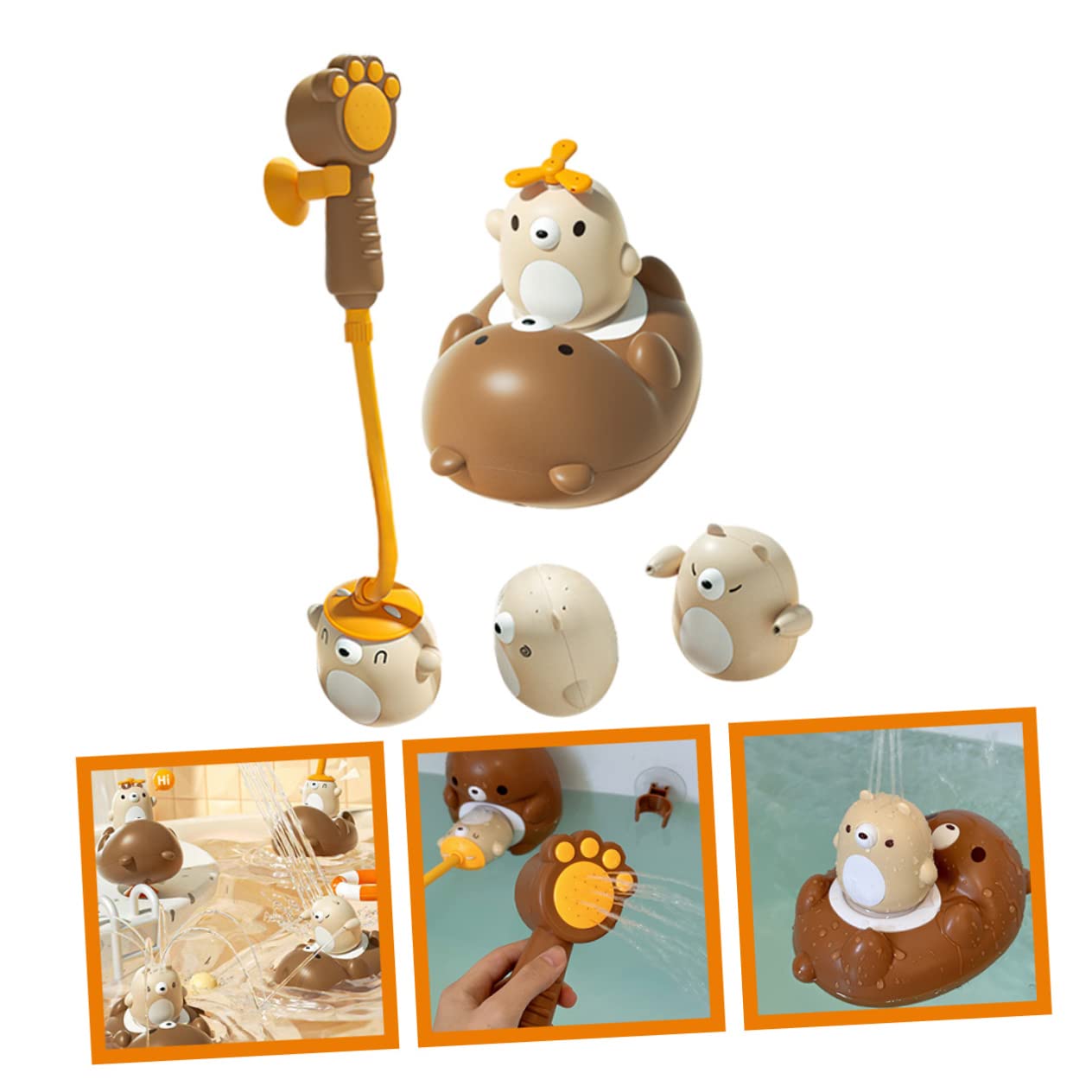 HEMOTON 3-Pack Waterproof Electric Shower Bear Bath Toys for Kids - Fun Electronic Bath Time Companion for Toddlers & Children (Ideal for Bathtub Play, Sensory Development & Gift Giving)