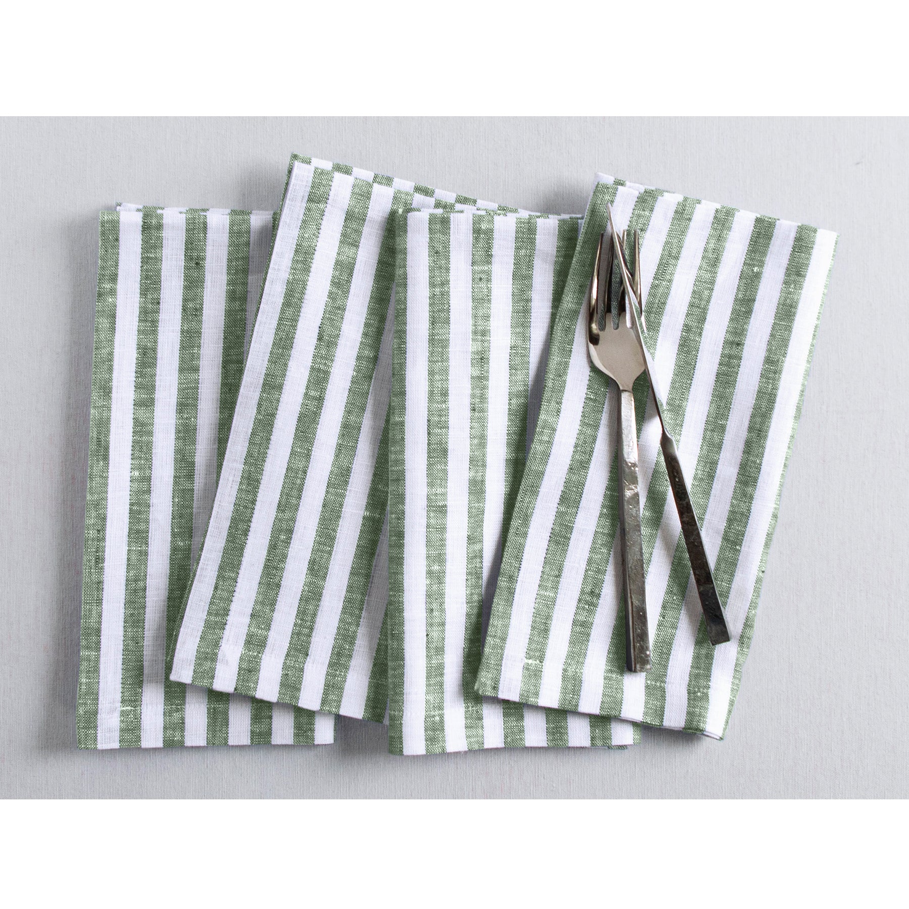 Amalfi Stripe Cotton Napkins Set of 12 - Premium Dinner Napkins for Formal Dining, Parties & Holiday Table Decor - Elegant Italian-Inspired Table Linens
