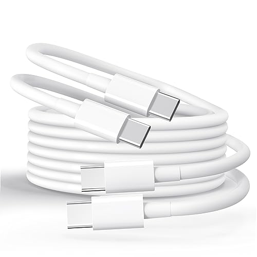 60W Fast Charging USB C to USB C Cable 2-Pack (6FT) - Type C Charger Cord for MacBook Air/Pro, iPad Pro 2021/2020/Mini, Samsung Galaxy S23/S22/S21 - Perfect for Home, Office & Travel Charging