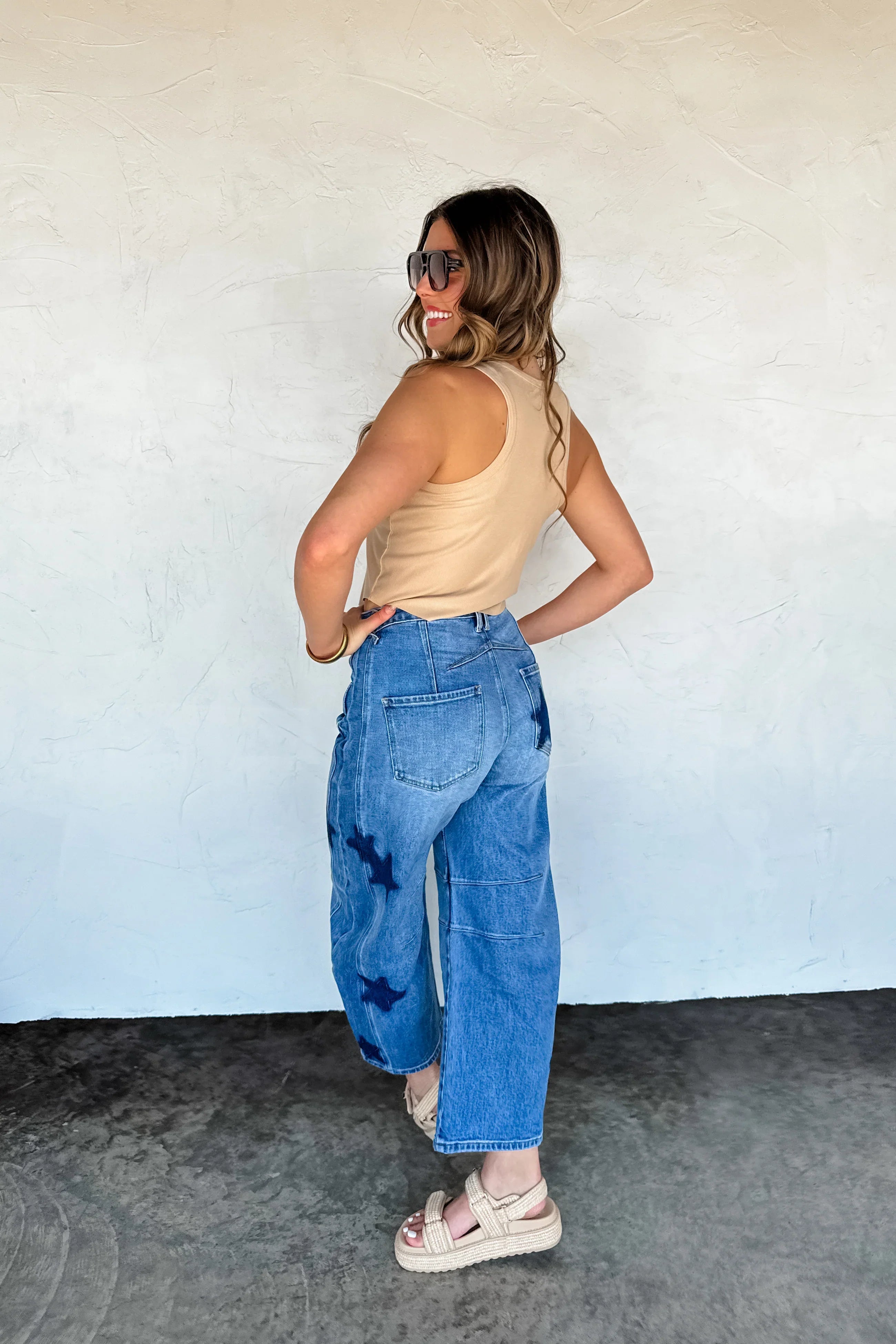 PREORDER: Born to Shine Barrell Jean - High Waist Distressed Denim Jeans for Women | Perfect for Casual Outfits, Night Out, and Street Style Fashion