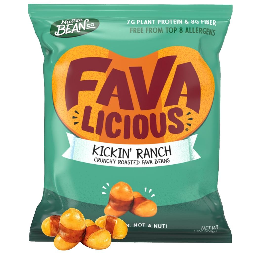 Nuttee Bean Co. - Keto Friendly High Protein Fava Beans Snacks | Crunchy Roasted Favalicious Kickin Ranch Flavor | Healthy On-The-Go Snack for Work, Travel & Fitness | Low Carb Vegan Gluten Free