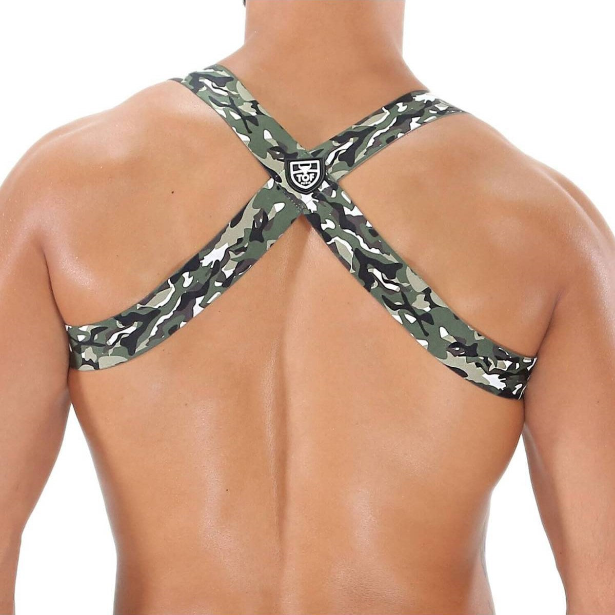 TOF Party Boy Harness in Camouflage Khaki - Adjustable Dog Harness for Small to Medium Dogs, Perfect for Outdoor Adventures & Daily Walks