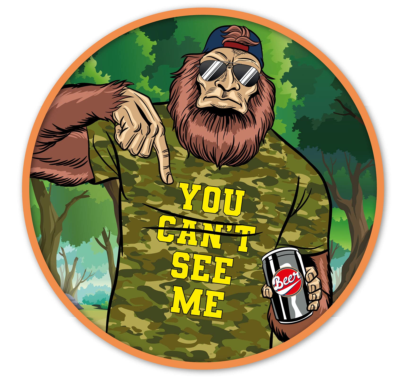 USA Camo Bigfoot Bumper Sticker Decal 2-Pack (3