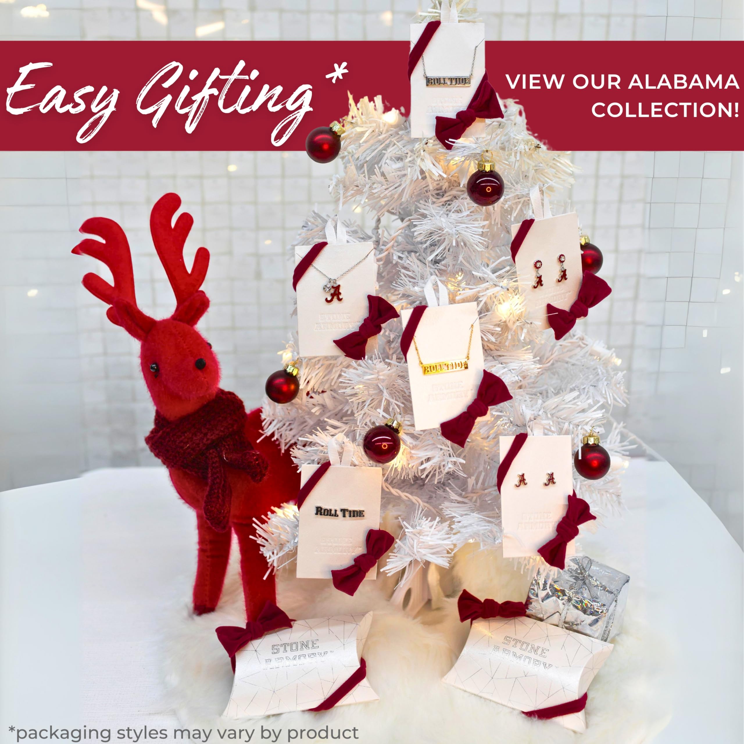 Alabama Crimson Tide Earrings for Women - Hypoallergenic University of Alabama Jewelry - Stone Armory Stud Earrings for Sensitive Ears | Perfect Game Day Accessories, Bama Fan Gifts & Everyday Wear