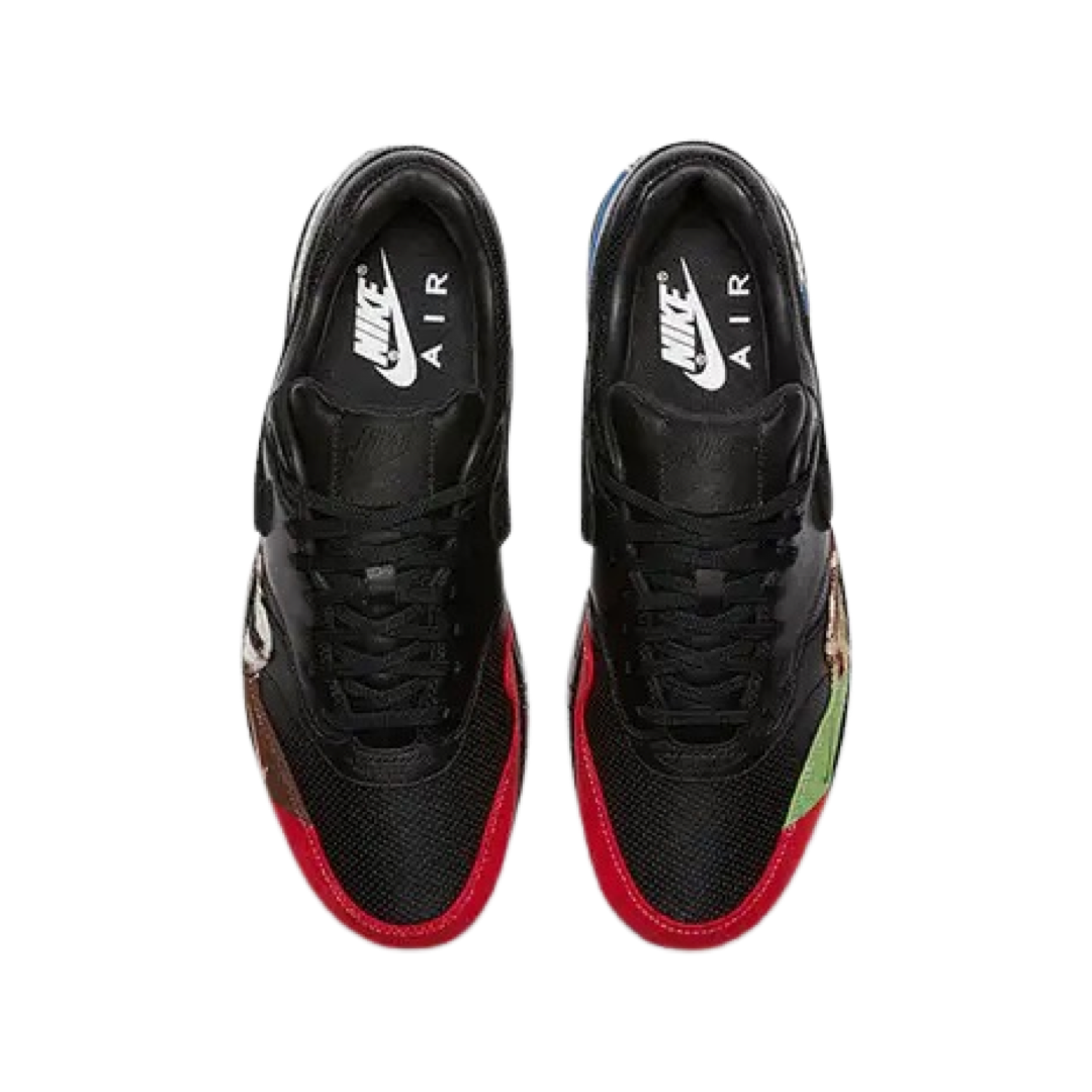 Nike Air Max 1 Premium QS 'Master' Men's Sneakers - Black/University Red/International Blue - Comfortable Running Shoes for Men | Perfect for Gym, Jogging & Casual Wear