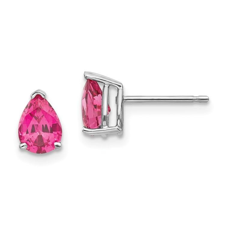 14K White Gold Pink Spinel Earrings for Women - Dainty Fine Jewelry Gift for Her - Perfect for Valentine's Day, Anniversary & Special Occasions