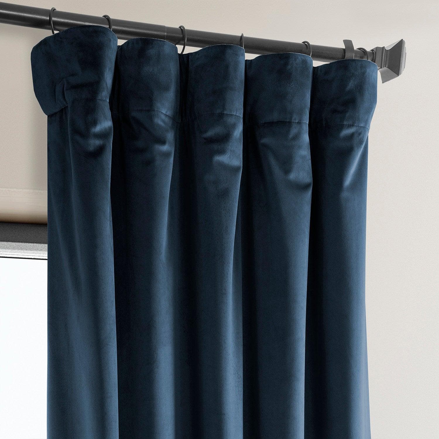Eternal Blue Heritage Plush Velvet Blackout Curtains for Bedroom - Thermal Insulated Noise Reducing Window Drapes for Living Room & Nursery