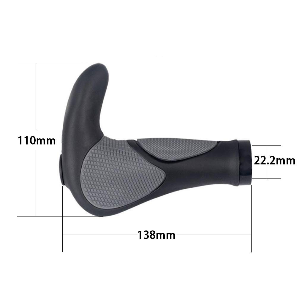 Wolfride Ergonomic Bike Handlebar Grips - Non-Slip Comfortable Mountain Bicycle Hand Grips for Road & Trail Riding - Perfect for Commuting, Off-Road Adventures & Long Distance Cycling
