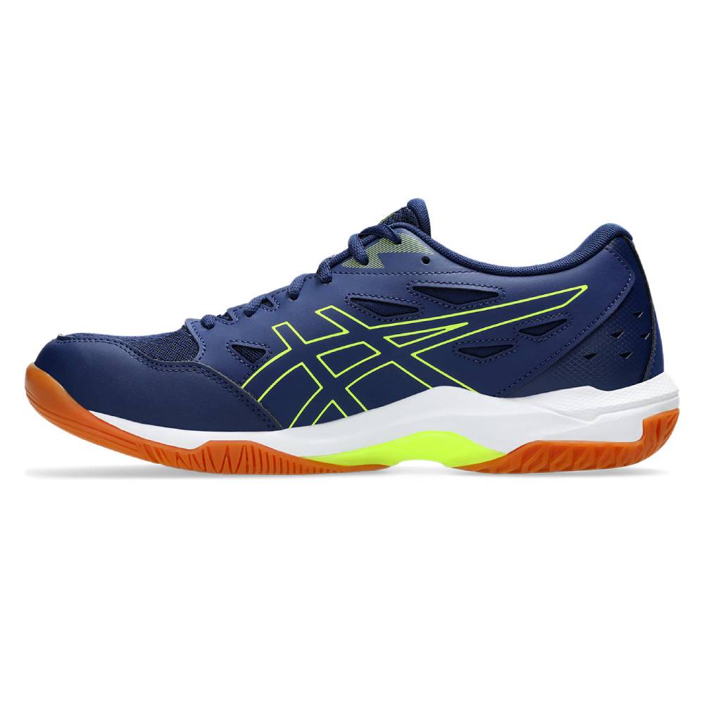 ASICS Gel Rocket 11 Men's Volleyball Shoes - Lightweight Indoor Court Sneakers for Badminton, Squash & Gym Training (Blue Expanse/Safety Yellow) - Perfect for Sports Enthusiasts & Professional Athletes