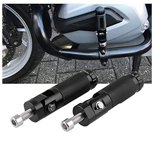 CNC Aluminum Folding Footrests & Rear Pedals Set - Universal Motorcycle Foot Pegs for Comfort & Control (Black) - Perfect for Long Rides, Cruisers & Adventure Bikes