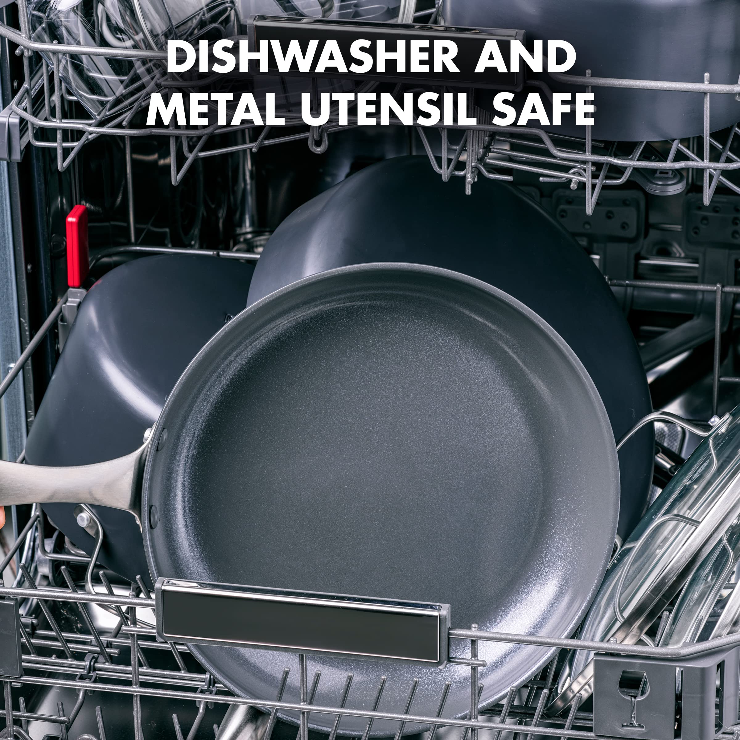 GreenPan Canterbury 10-Piece Nonstick Cookware Set - PFAS-Free Ceramic Coating, Hard Anodized, Oven & Dishwasher Safe, Black - Perfect for Healthy Cooking, Frying, Baking & Everyday Meal Prep