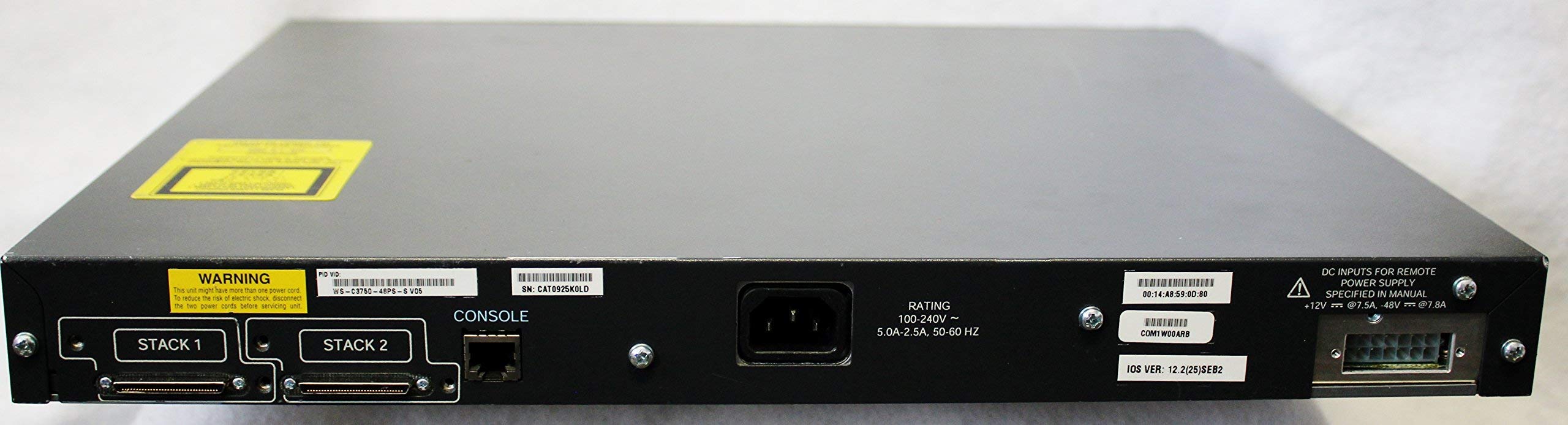 Cisco WS-C3750-48PS-S Catalyst 3750 48-Port 10/100 PoE Switch (Renewed) - Ideal for Small Business Networks & Office IT Infrastructure