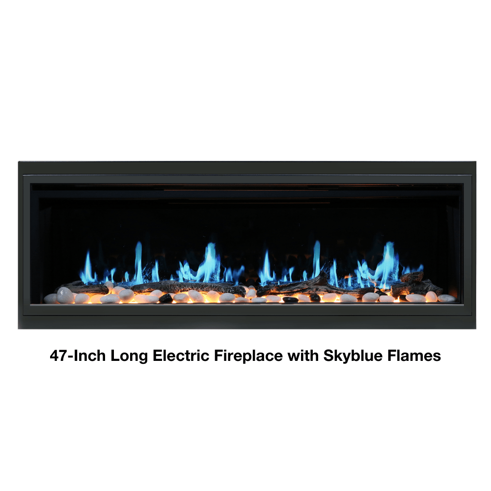 Litedeer Homes Latitude Built-in Smart Electric Fireplace with 1 Inch Trim - Realistic Flame Effect for Living Room, Bedroom & Office - Modern Heating Solution for Winter & Home Decor
