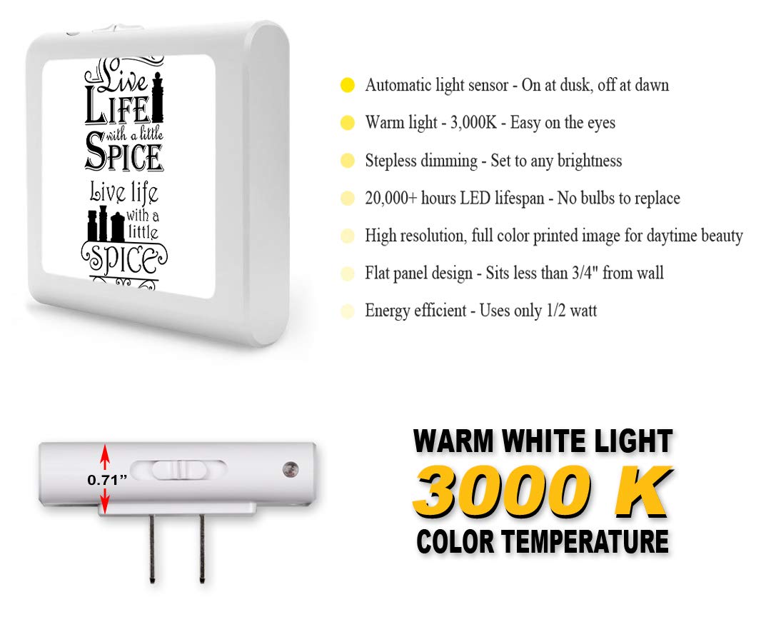 Dimmable LED Night Light with Auto On/Off Sensor, Adjustable Brightness & Warm White Light - Perfect for Bathroom, Hallway, Nursery, Bedroom - Creates Cozy Ambience for Nighttime Safety & Comfort
