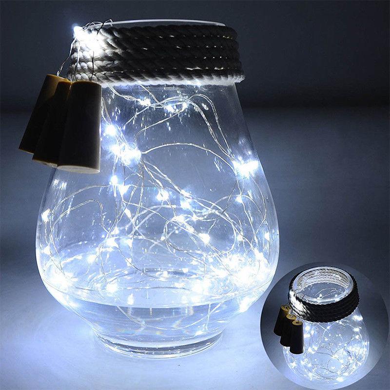 3 Ft 10 Super Bright Cool White LED Solar Powered Wine Bottle Lights with Cork - DIY Fairy String Lights for Home, Wedding, Party Decoration - Perfect for Outdoor Patio, Garden, and Backyard Lighting