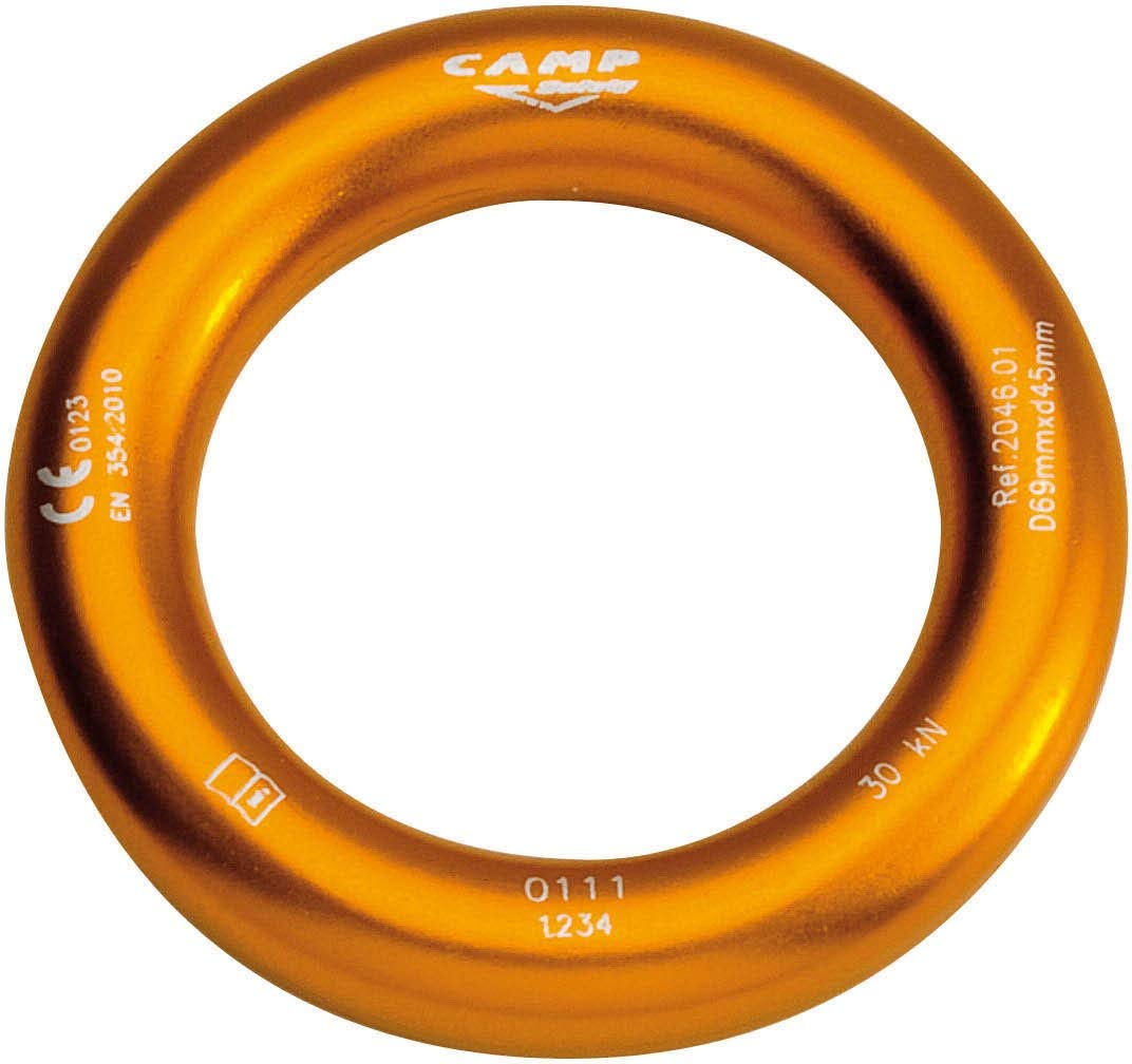 CAMP Aluminum Rappel Ring - 45mm - Orange - Lightweight Climbing Gear for Rock Climbing, Rappelling, and Outdoor Adventures
