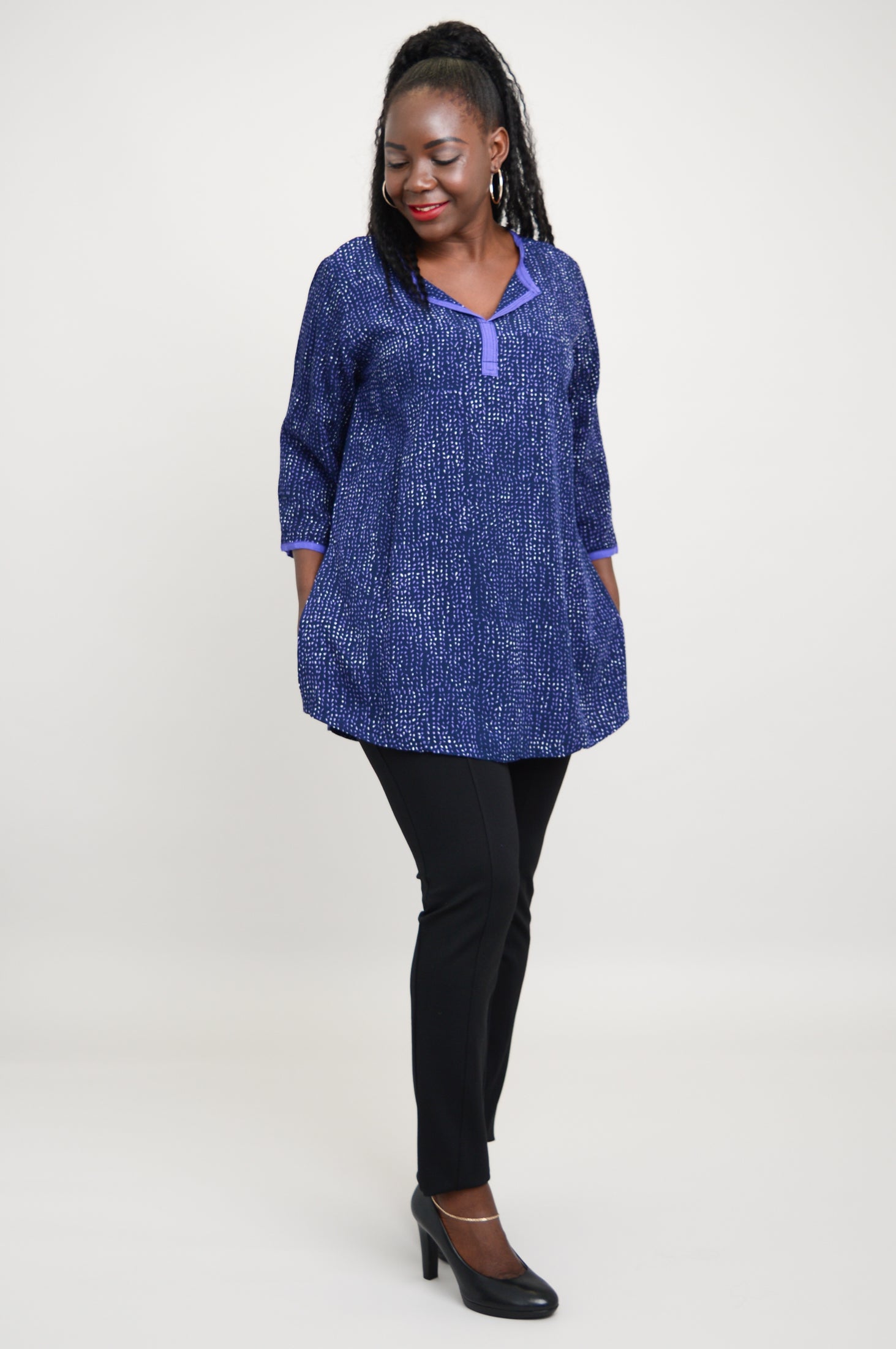 Stylish Kary Top in Akimi Purple - Trendy Women's Fashion Blouse for Casual Wear, Office & Date Nights