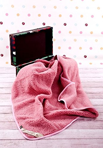 Premium 100% Merino Wool Blanket - Natural Soft Pink Throw for Super King Bed (79