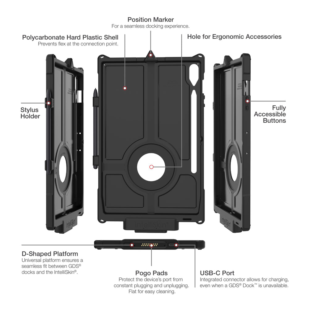 IntelliSkin® Next Gen Protective Case for Samsung Galaxy Tab S10+, S9+ & S9 FE+ | Slim Fit Shockproof Cover with Precise Cutouts | Perfect for Work, Travel & Entertainment (RAM GDS SKIN SAM87 NG)