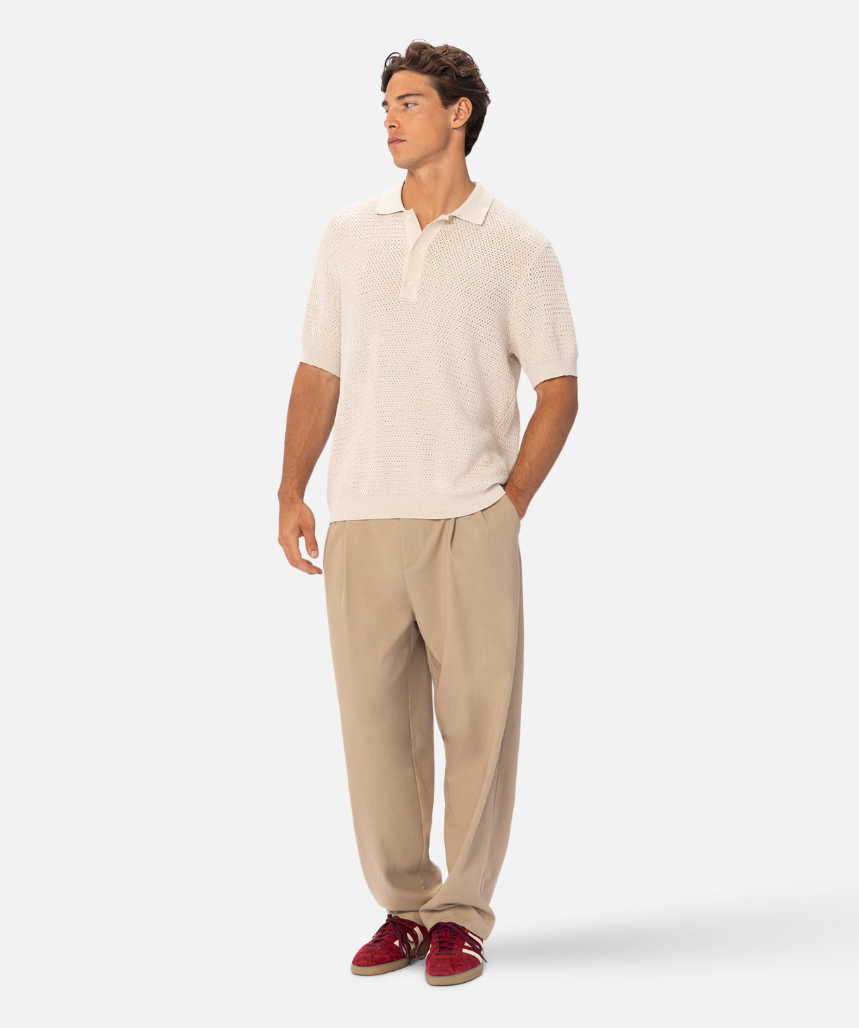 Sevona Men's Classic Beige Polo Shirt - Comfortable Cotton Knit Casual Top for Golf, Work & Everyday Wear