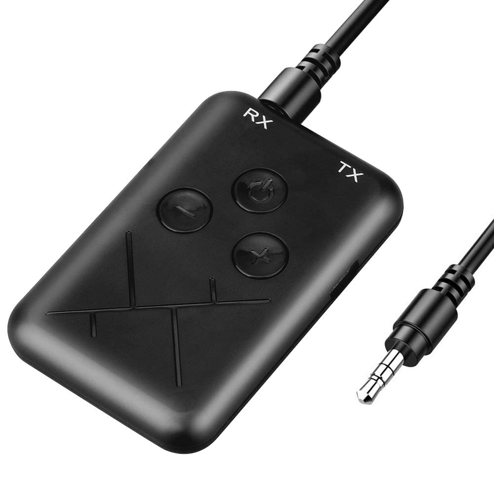 2 in 1 Bluetooth 5.0 Adapter - Fast Connection & Low Latency Audio Transmitter/Receiver for Car, Home Stereo, PC & TV - Wireless Bluetooth Adapter for Music Streaming & Hands-Free Calling