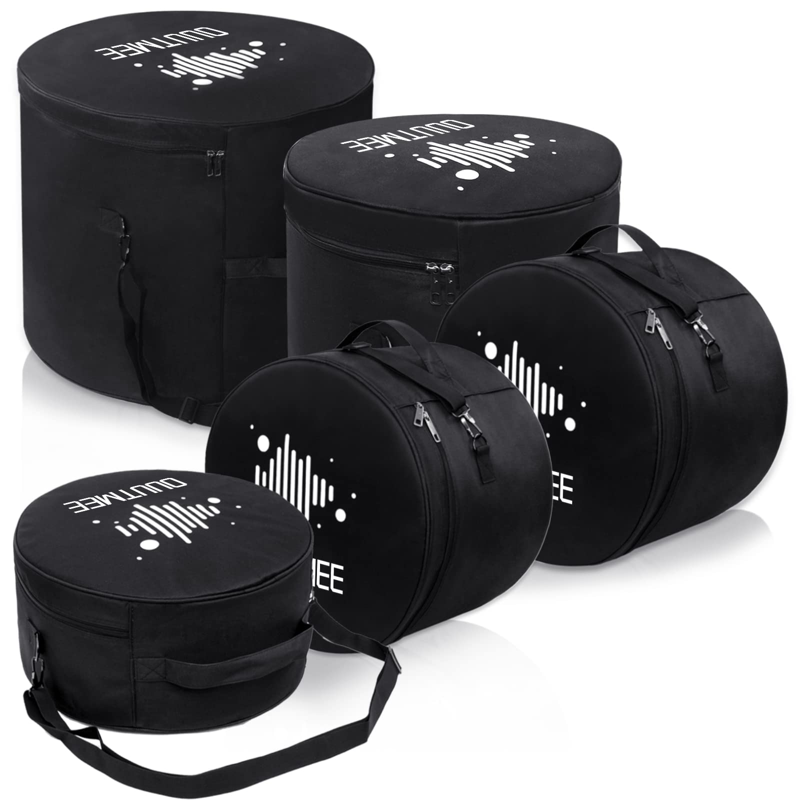 OUUTMEE 5-Piece Drum Bag Set with Premium Padding - Protective Covers for Snare Drum, 12