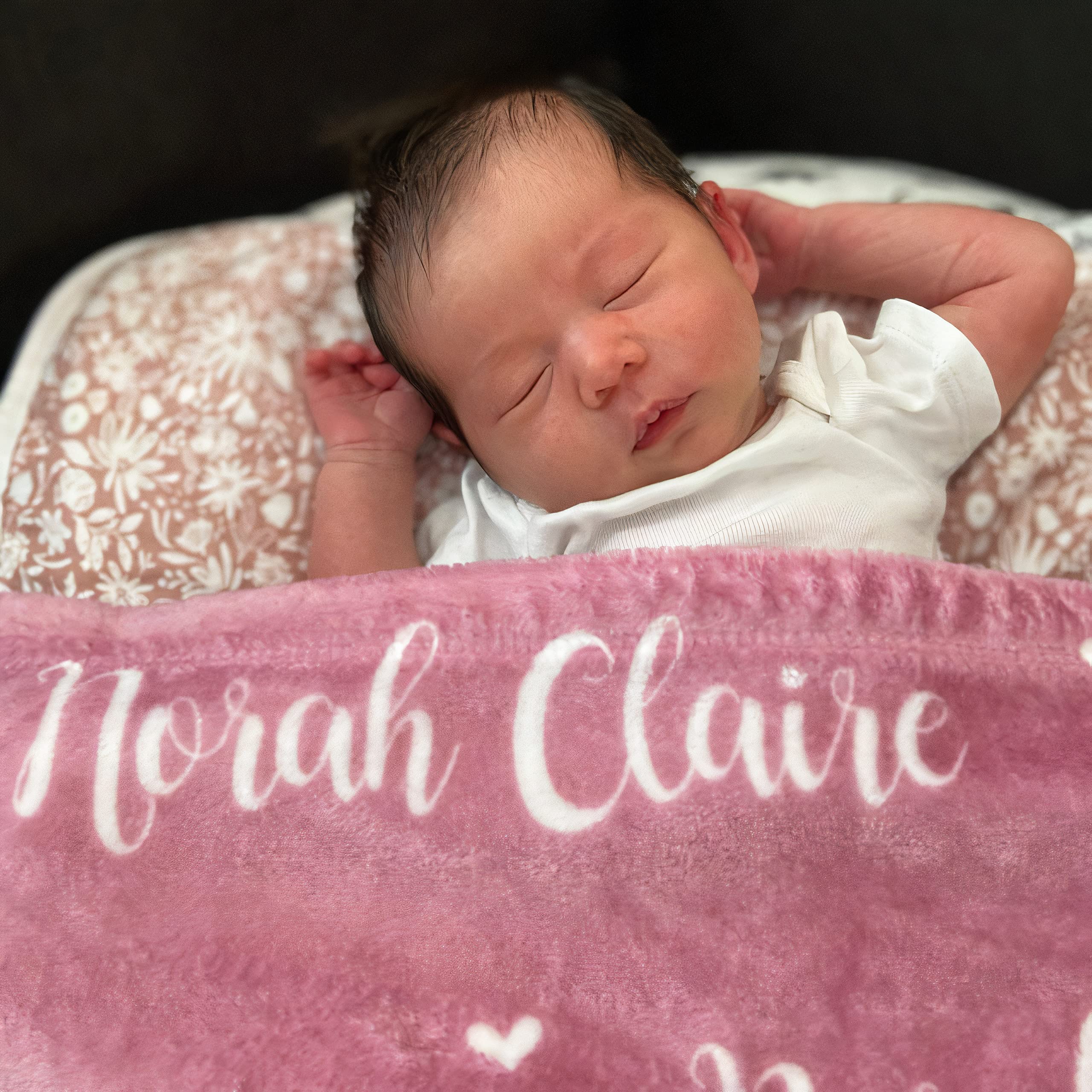 Personalized Baby Blanket with Custom Name - Soft Fleece Blanket for Newborns, Infants, Toddlers & Kids | Perfect for Nursery, Stroller, Car Seat & Gift Giving | Boys & Girls Name Blanket