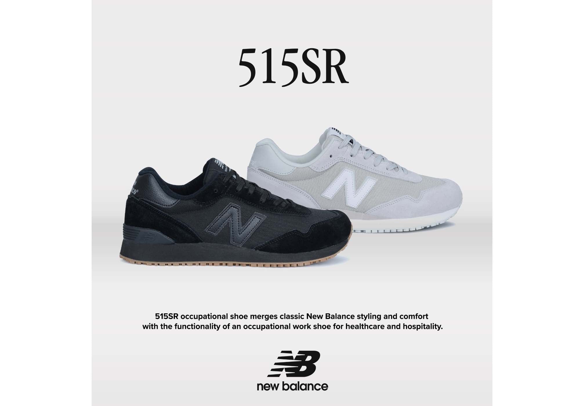 New Balance Men's 515 Slip-Resistant Work Shoes - Comfortable Leather Sneakers for Restaurant, Hospital & Construction Workers - Non-Slip Safety Shoes for Healthcare & Service Industry Professionals