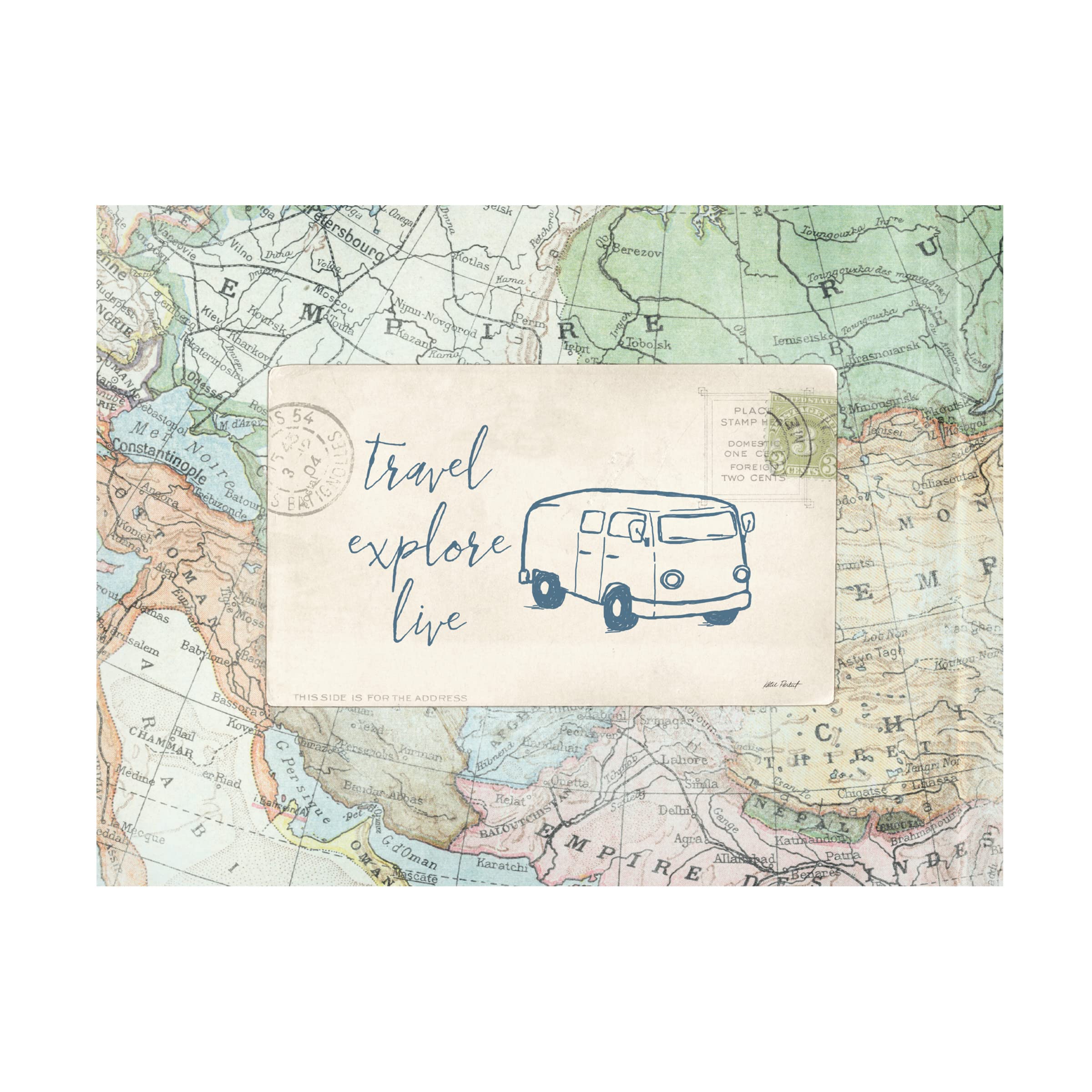 Katie Pertiet 'Travel Posts II' Canvas Wall Art - Vintage Travel Inspired Decor for Living Room, Bedroom & Office | Trademark Fine Art Collection
