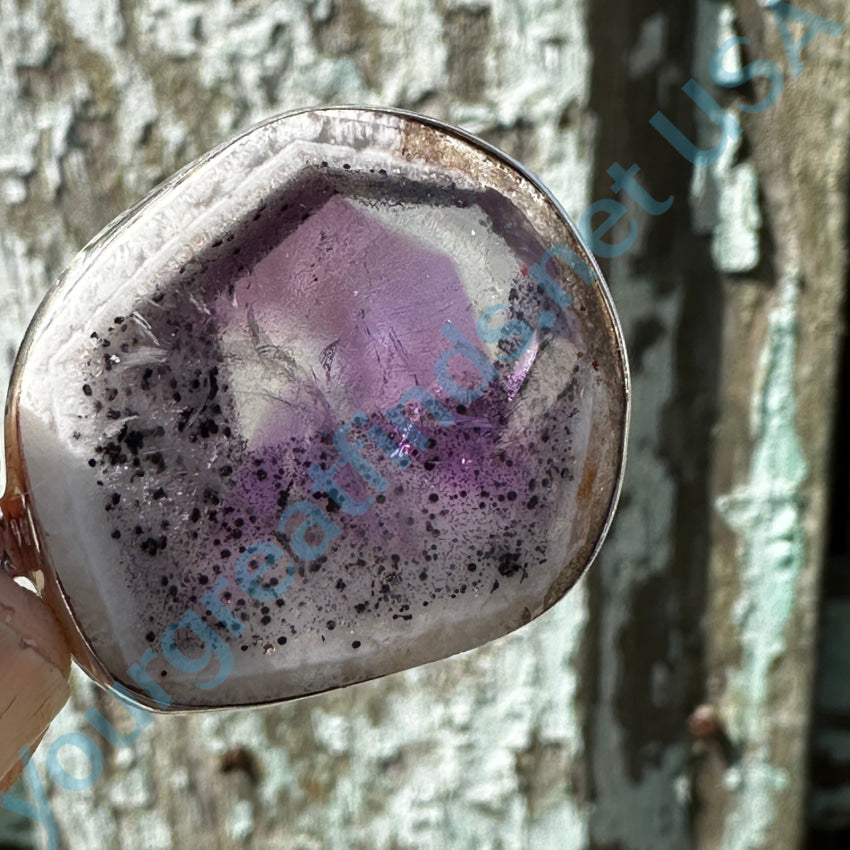 925 Sterling Silver Large Fluorite Pendant Necklace - Natural Purple Gemstone Jewelry for Women, Perfect for Everyday Wear & Special Occasions