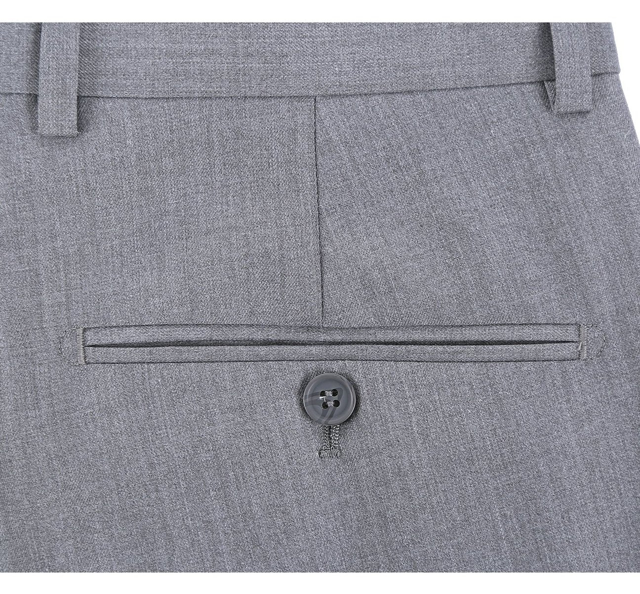 Alessandro Vitello by Renoir Grey Classic Fit Flat Front Dress Pants for Men - Business Formal & Wedding Attire