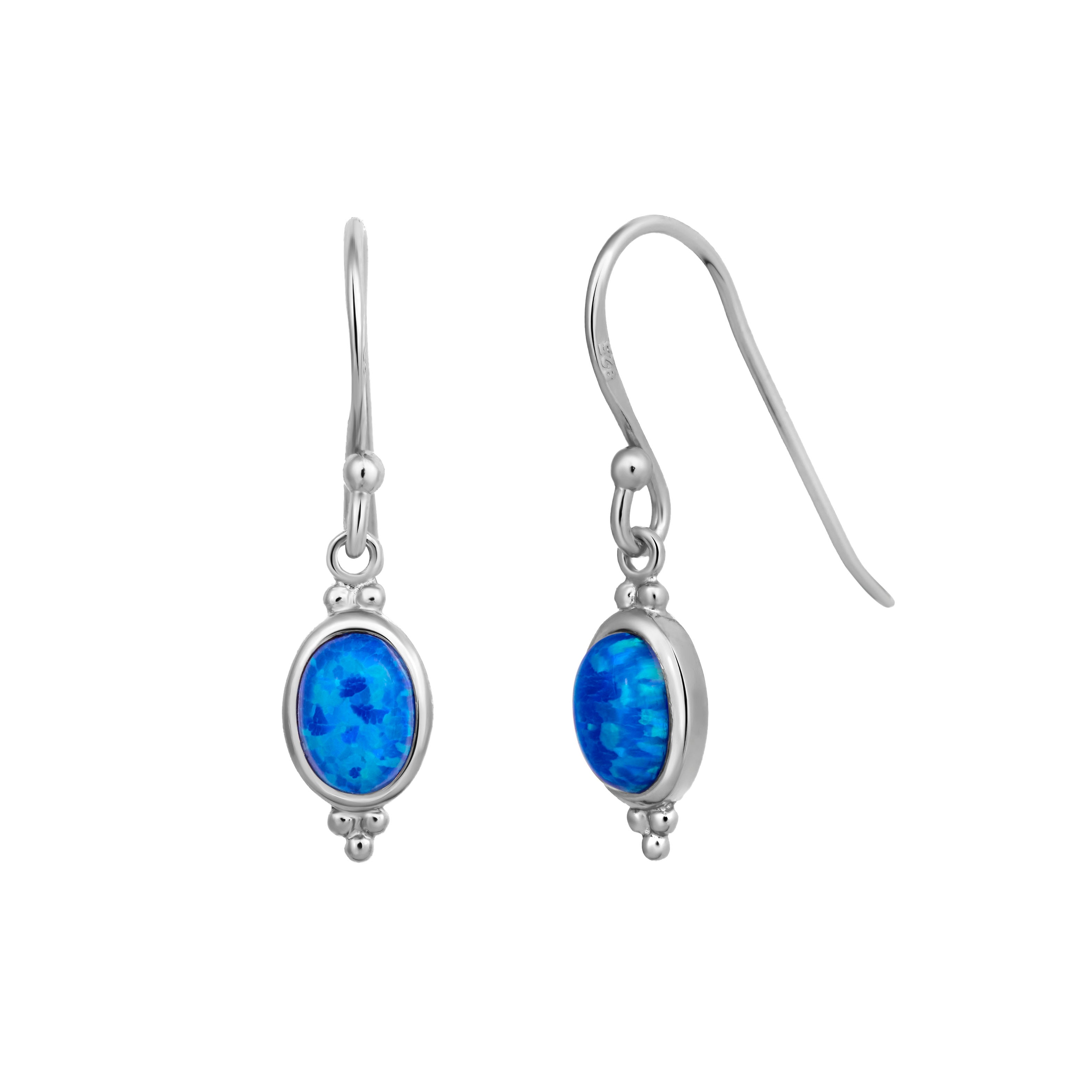 Moon Song Blue Opal Earrings – Handmade Sterling Silver Dangle Earrings for Women | Perfect for Weddings, Parties & Special Occasions